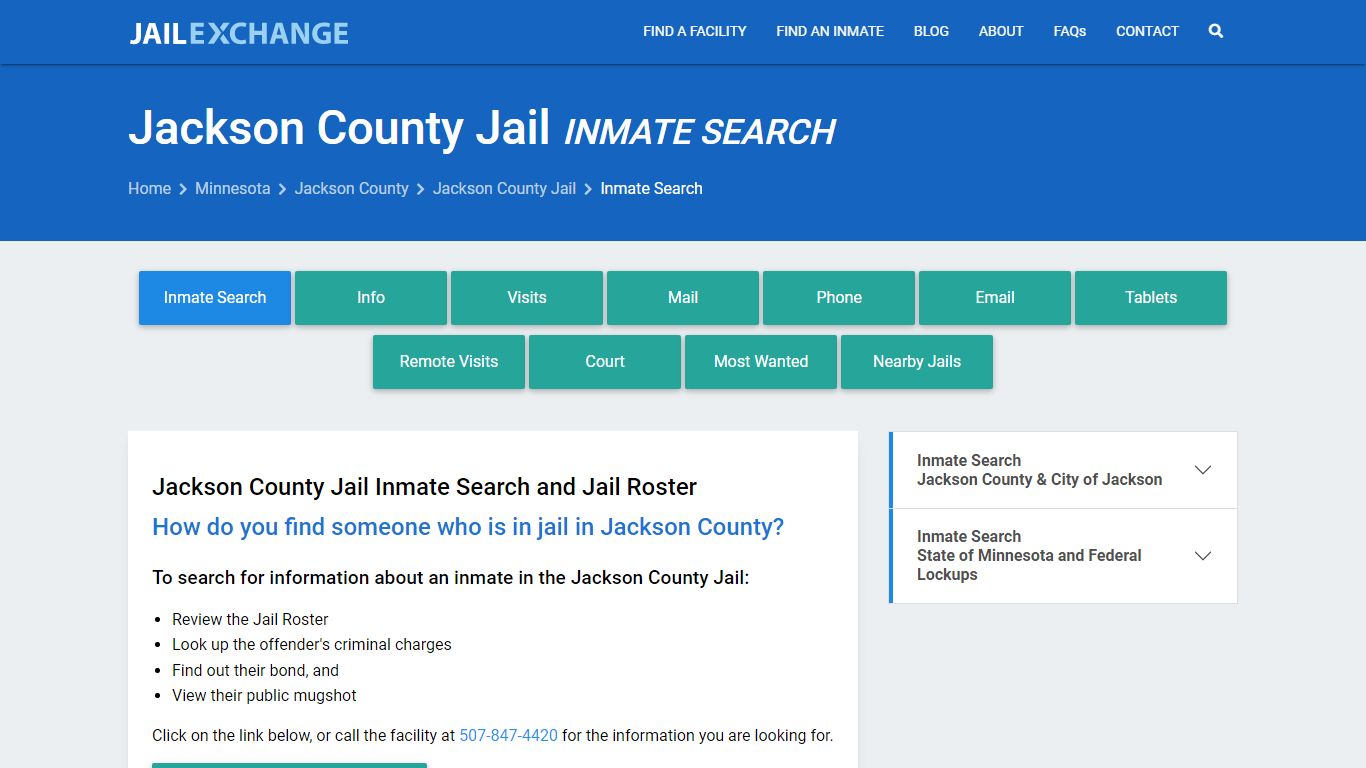 Inmate Search: Roster & Mugshots - Jackson County Jail, MN